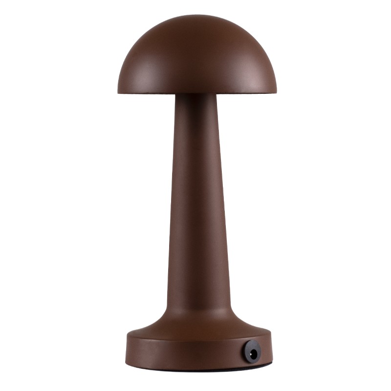 GloboStar® COCO 76513 Επαναφορτιζόμενο Επιτραπέζιο Φωτιστικό Πορτατίφ LED 1.5W 105lm 120° DC 5V IP44 Θερμό Λευκό 2700K Dimmable Καφέ Αλουμίνιο - Μ10 x Π10 x Υ22cm - 2 Xρόνια Εγγύηση