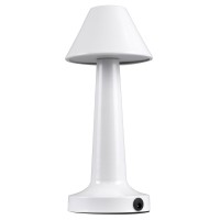 GloboStar® MOLLY 76514 Επαναφορτιζόμενο Επιτραπέζιο Φωτιστικό Πορτατίφ LED 1.5W 105lm 120° DC 5V IP44 Θερμό Λευκό 2700K Dimmable Λευκό Αλουμίνιο - Μ10 x Π10 x Υ23cm - 2 Xρόνια Εγγύηση