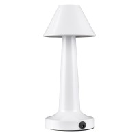 GloboStar® MOLLY 76514 Επαναφορτιζόμενο Επιτραπέζιο Φωτιστικό Πορτατίφ LED 1.5W 105lm 120° DC 5V IP44 Θερμό Λευκό 2700K Dimmable Λευκό Αλουμίνιο - Μ10 x Π10 x Υ23cm - 2 Xρόνια Εγγύηση