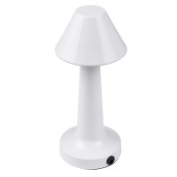 GloboStar® MOLLY 76514 Επαναφορτιζόμενο Επιτραπέζιο Φωτιστικό Πορτατίφ LED 1.5W 105lm 120° DC 5V IP44 Θερμό Λευκό 2700K Dimmable Λευκό Αλουμίνιο - Μ10 x Π10 x Υ23cm - 2 Xρόνια Εγγύηση