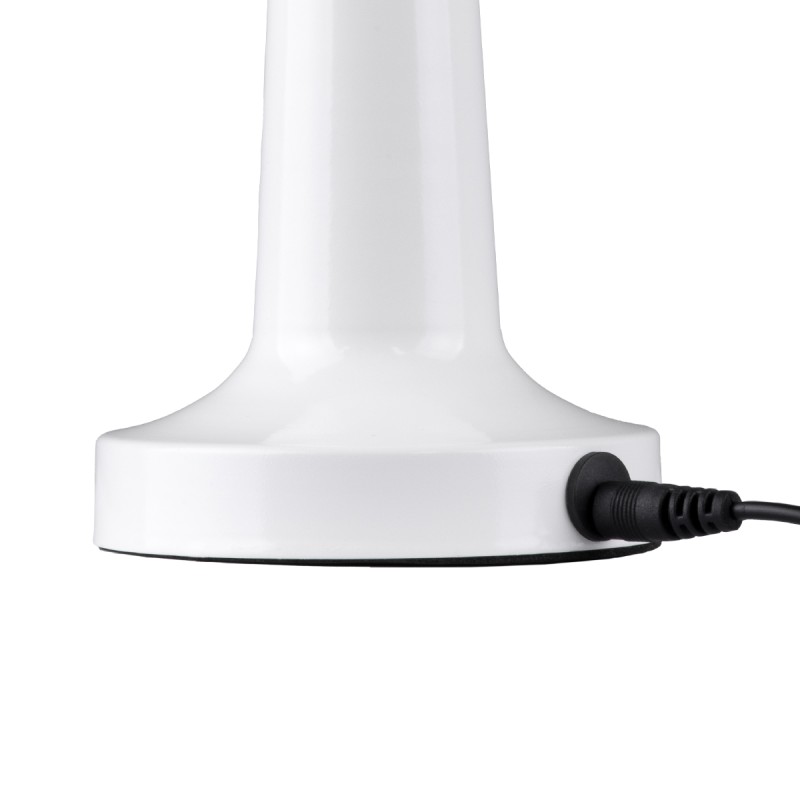 GloboStar® MOLLY 76514 Επαναφορτιζόμενο Επιτραπέζιο Φωτιστικό Πορτατίφ LED 1.5W 105lm 120° DC 5V IP44 Θερμό Λευκό 2700K Dimmable Λευκό Αλουμίνιο - Μ10 x Π10 x Υ23cm - 2 Xρόνια Εγγύηση