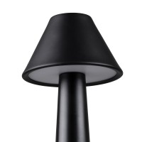 GloboStar® MOLLY 76515 Επαναφορτιζόμενο Επιτραπέζιο Φωτιστικό Πορτατίφ LED 1.5W 105lm 120° DC 5V IP44 Θερμό Λευκό 2700K Dimmable Μαύρο Αλουμίνιο - Μ10 x Π10 x Υ23cm - 2 Xρόνια Εγγύηση