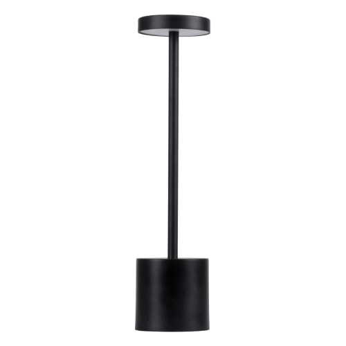 GloboStar® JOJO 76520 Επαναφορτιζόμενο Επιτραπέζιο Φωτιστικό Πορτατίφ LED 1.5W 105lm 120° DC 5V IP44 CCT Ultra Θερμό 1500K - Φυσικό Λευκό 4500K - Ψυχρό Λευκό 6000K Dimmable Μαύρο Αλουμίνιο - Μ8 x Π8 x Υ34cm - 2 Χρόνια Εγγύηση
