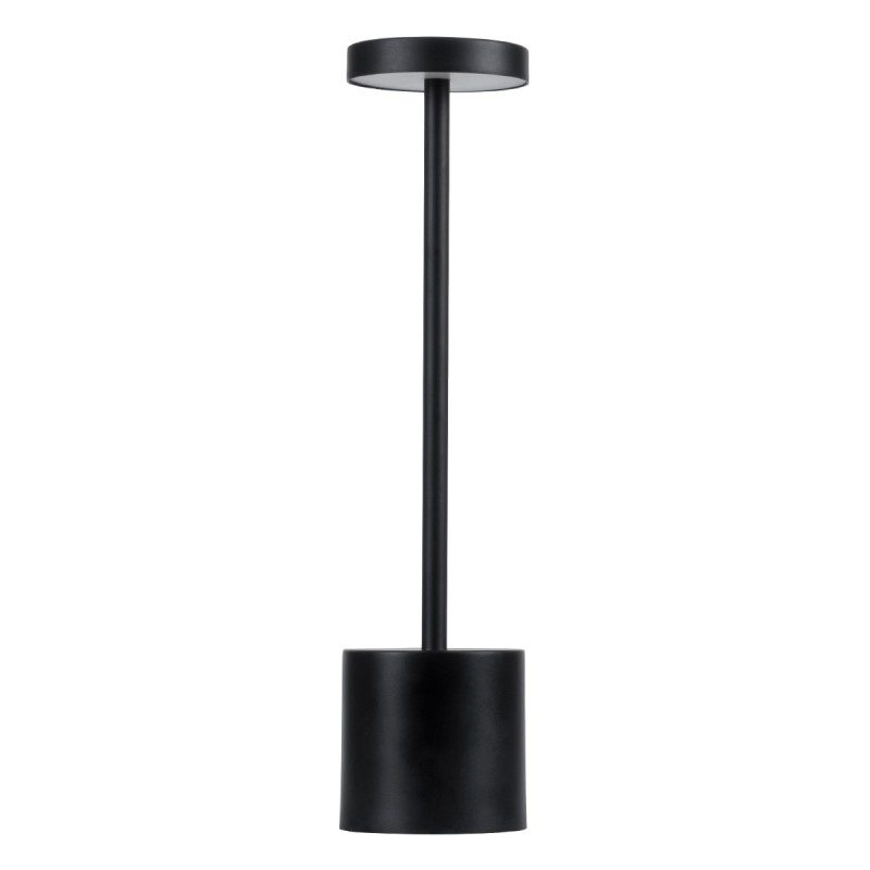 GloboStar® JOJO 76520 Επαναφορτιζόμενο Επιτραπέζιο Φωτιστικό Πορτατίφ LED 1.5W 105lm 120° DC 5V IP44 CCT Ultra Θερμό 1500K - Φυσικό Λευκό 4500K - Ψυχρό Λευκό 6000K Dimmable Μαύρο Αλουμίνιο - Μ8 x Π8 x Υ34cm - 2 Χρόνια Εγγύηση