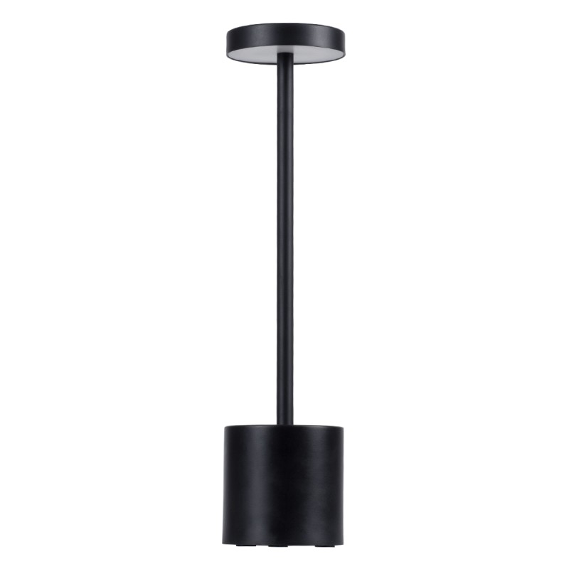 GloboStar® JOJO 76520 Επαναφορτιζόμενο Επιτραπέζιο Φωτιστικό Πορτατίφ LED 1.5W 105lm 120° DC 5V IP44 CCT Ultra Θερμό 1500K - Φυσικό Λευκό 4500K - Ψυχρό Λευκό 6000K Dimmable Μαύρο Αλουμίνιο - Μ8 x Π8 x Υ34cm - 2 Χρόνια Εγγύηση