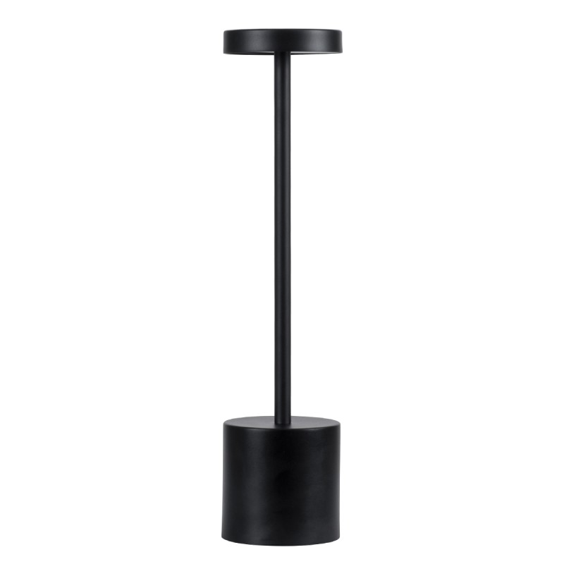 GloboStar® JOJO 76520 Επαναφορτιζόμενο Επιτραπέζιο Φωτιστικό Πορτατίφ LED 1.5W 105lm 120° DC 5V IP44 CCT Ultra Θερμό 1500K - Φυσικό Λευκό 4500K - Ψυχρό Λευκό 6000K Dimmable Μαύρο Αλουμίνιο - Μ8 x Π8 x Υ34cm - 2 Χρόνια Εγγύηση