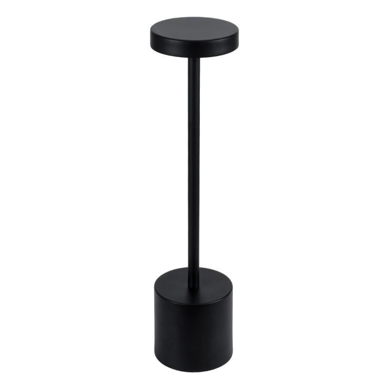 GloboStar® JOJO 76520 Επαναφορτιζόμενο Επιτραπέζιο Φωτιστικό Πορτατίφ LED 1.5W 105lm 120° DC 5V IP44 CCT Ultra Θερμό 1500K - Φυσικό Λευκό 4500K - Ψυχρό Λευκό 6000K Dimmable Μαύρο Αλουμίνιο - Μ8 x Π8 x Υ34cm - 2 Χρόνια Εγγύηση