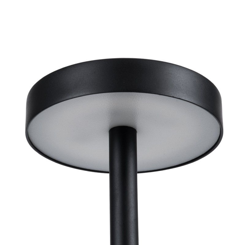 GloboStar® JOJO 76520 Επαναφορτιζόμενο Επιτραπέζιο Φωτιστικό Πορτατίφ LED 1.5W 105lm 120° DC 5V IP44 CCT Ultra Θερμό 1500K - Φυσικό Λευκό 4500K - Ψυχρό Λευκό 6000K Dimmable Μαύρο Αλουμίνιο - Μ8 x Π8 x Υ34cm - 2 Χρόνια Εγγύηση