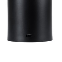 GloboStar® JOJO 76520 Επαναφορτιζόμενο Επιτραπέζιο Φωτιστικό Πορτατίφ LED 1.5W 105lm 120° DC 5V IP44 CCT Ultra Θερμό 1500K - Φυσικό Λευκό 4500K - Ψυχρό Λευκό 6000K Dimmable Μαύρο Αλουμίνιο - Μ8 x Π8 x Υ34cm - 2 Χρόνια Εγγύηση