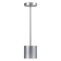 GloboStar® JOJO 76521 Επαναφορτιζόμενο Επιτραπέζιο Φωτιστικό Πορτατίφ LED 1.5W 105lm 120° DC 5V IP44 CCT Ultra Θερμό 1500K - Φυσικό Λευκό 4500K - Ψυχρό Λευκό 6000K Dimmable Ασημί Αλουμίνιο - Μ8 x Π8 x Υ34cm - 2 Χρόνια Εγγύηση