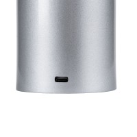 GloboStar® JOJO 76521 Επαναφορτιζόμενο Επιτραπέζιο Φωτιστικό Πορτατίφ LED 1.5W 105lm 120° DC 5V IP44 CCT Ultra Θερμό 1500K - Φυσικό Λευκό 4500K - Ψυχρό Λευκό 6000K Dimmable Ασημί Αλουμίνιο - Μ8 x Π8 x Υ34cm - 2 Χρόνια Εγγύηση