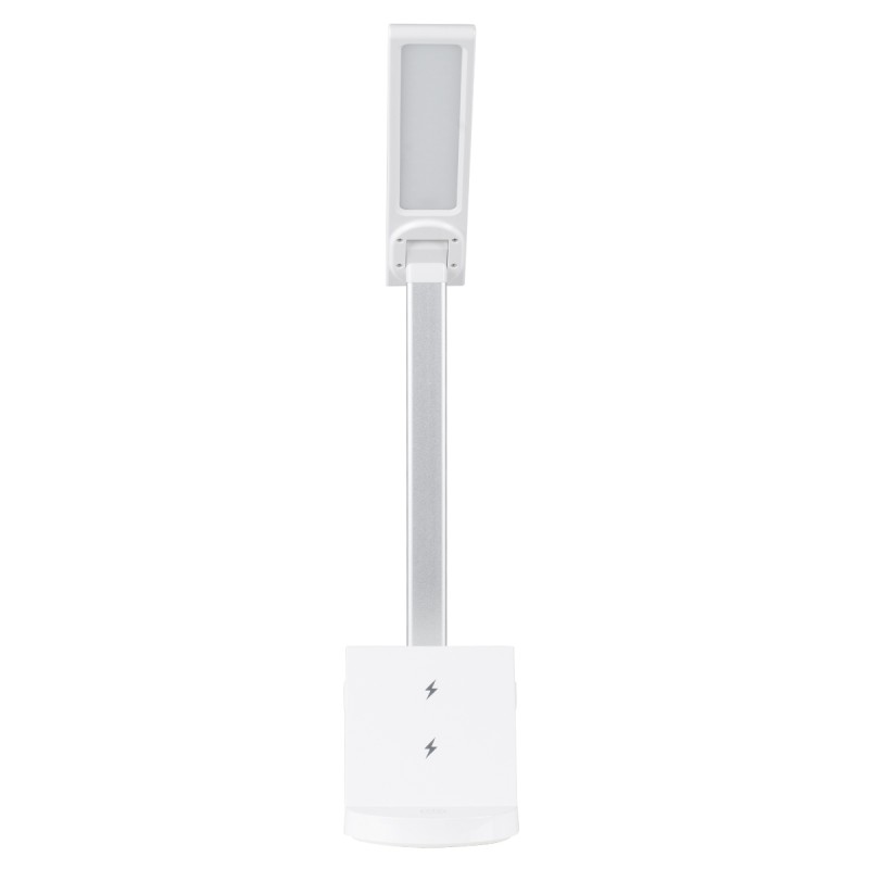 GLOBOSTAR® ONO 76531 Μοντέρνο Επιτραπέζιο Φωτιστικό Γραφείου με Ασύρματη Φόρτιση 10W 2A LED 5W 500lm 180° DC 5V με USB IP20 Ρυθμιζόμενο Λευκό CCT με Αφή 2700K/4500K/6000K Dimmable - Sanan SMD Chip - Λευκό - Μ25 x Π10.5 x Υ35.5cm - 2 Χρόνια Εγγύηση