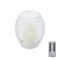 GloboStar® CANDLE 76490 Διακοσμητικό Realistic Κερί με LED Εφέ Κινούμενης Φλόγας - Μπαταρίας 2 x AA (Δεν Συμπεριλαμβάνονται) & Ασύρματο Χειριστήριο IR Θερμό Λευκό 2700K Dimmable Λευκό Φ14 x Υ16cm