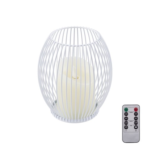 GloboStar® CANDLE 76490 Διακοσμητικό Realistic Κερί με LED Εφέ Κινούμενης Φλόγας - Μπαταρίας 2 x AA (Δεν Συμπεριλαμβάνονται) & Ασύρματο Χειριστήριο IR Θερμό Λευκό 2700K Dimmable Λευκό Φ14 x Υ16cm