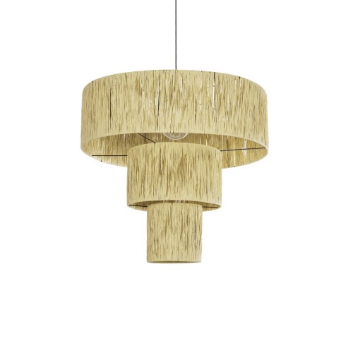 GLOBOSTAR® COROIN 205-0035 Boho Κρεμαστό Φωτιστικό Οροφής με Ντουί 1 x E27 AC 220-240V IP20 - Μπεζ - M70 x Π70 x Υ64cm