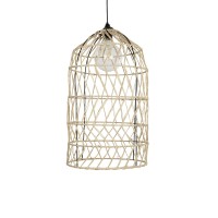 GLOBOSTAR® NETI 205-0025 Boho Κρεμαστό Φωτιστικό Οροφής με Ντουί 1 x E27 AC 220-240V IP20 - Μπεζ - M35 x Π35 x Υ63cm