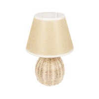 GLOBOSTAR® HASUMI 01957 Boho Επιτραπέζιο Φωτιστικό Πορτατίφ με Ντουί 1 x E27 AC 220-240V IP20 - Μπεζ & Λευκό - Μ19 x Π19 x Υ30cm