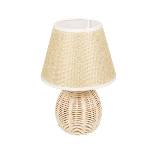 GLOBOSTAR® HASUMI 01957 Boho Επιτραπέζιο Φωτιστικό Πορτατίφ με Ντουί 1 x E27 AC 220-240V IP20 - Μπεζ & Λευκό - Μ19 x Π19 x Υ30cm