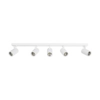 kelvo® SPOTA KLV-101-0143 Κινούμενο Φωτιστικό Σποτ Οροφής για 5 Λάμπες MR16 με Ντουί GU10 AC 220-240V IP20 - Λευκό Ματ - Μ79.5 x Π6.3 x Υ14cm