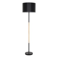 GLOBOSTAR® ASHLEY 00824 Μοντέρνο Επιδαπέδιο Φωτιστικό με Ντουί 1 x E27 AC 220-240V IP20 - Μαύρο & Μπεζ - Μ40 x Π40 x Υ145cm