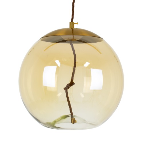GLOBOSTAR® AXTON 00748 Μοντέρνο Κρεμαστό Φωτιστικό Οροφής LED 5W 500lm 180° AC 220-240V IP20 Θερμό Λευκό 2700K - Sanan SMD Chip - Χρυσό & Μελί - Μ30 x Π30 x Υ30cm - 2 Xρόνια Εγγύηση