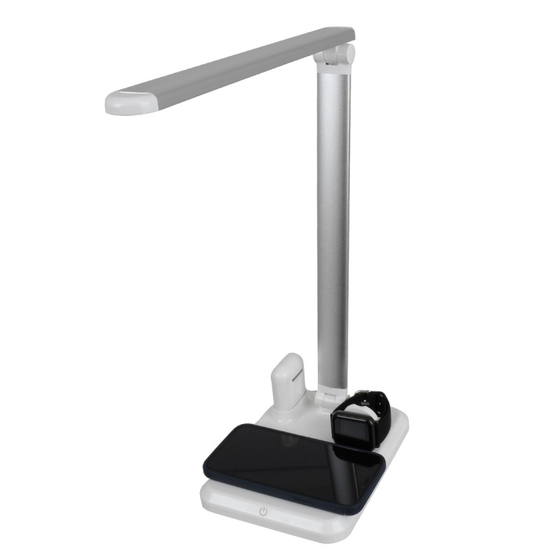 GLOBOSTAR® ONO 86101 Μοντέρνο Επιτραπέζιο Φωτιστικό Γραφείου με Ασύρματη Φόρτιση 10W 2A LED 5W 1000lm 90° DC 5V με USB-C IP20 Φυσικό Λευκό 4500K - Sanan SMD Chip - Λευκό - Μ33 x Π14 x Υ63cm - 2 Χρόνια Εγγύηση