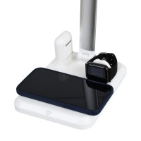 GLOBOSTAR® ONO 86101 Μοντέρνο Επιτραπέζιο Φωτιστικό Γραφείου με Ασύρματη Φόρτιση 10W 2A LED 5W 1000lm 90° DC 5V με USB-C IP20 Φυσικό Λευκό 4500K - Sanan SMD Chip - Λευκό - Μ33 x Π14 x Υ63cm - 2 Χρόνια Εγγύηση