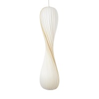 GLOBOSTAR® PRAIA 02316 Μοντέρνο Κρεμαστό Φωτιστικό Οροφής με Ντουί 2 x E27 AC 220-240V IP20 - Μπεζ & Λευκό - Μ25 x Π25 x Υ112cm