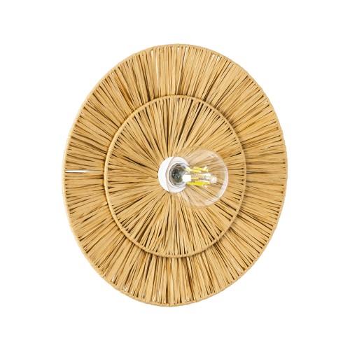 GLOBOSTAR® COLOMBO 02284 Boho Φωτιστικό Τοίχου - Απλίκα με Ντουί 1 x E27 AC 220-240V IP20 - Μπεζ - Μ40 x Π40 x Υ9cm