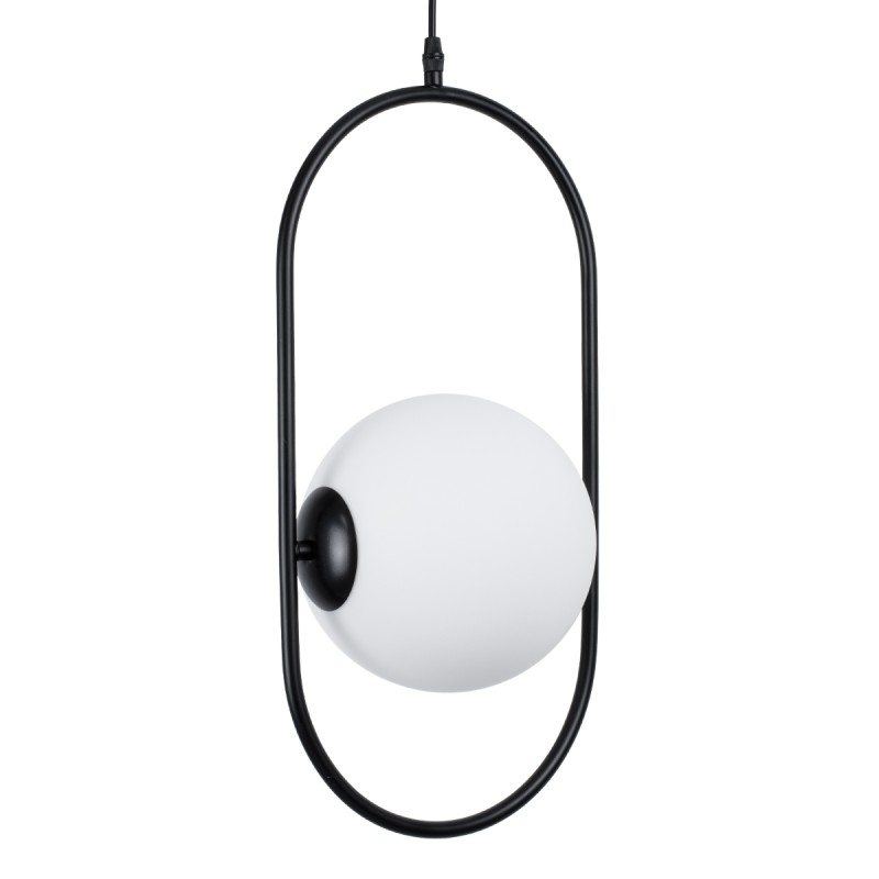 GLOBOSTAR® HAMBURG 00591 Μοντέρνο Κρεμαστό Φωτιστικό Οροφής με Ντουί 1 x E14 AC 220-240V IP20 - Μαύρο & Λευκό - Μ25 x Π20 x Υ50cm