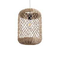 GLOBOSTAR® ECUADOR 02117 Boho Κρεμαστό Φωτιστικό Οροφής με Ντουί 1 x E27 AC 220-240V IP20 - Μπεζ - Μ28 x Π28 x Υ40cm