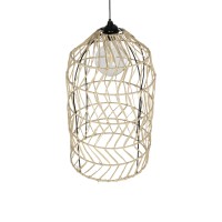 GLOBOSTAR® NETI 205-0025 Boho Κρεμαστό Φωτιστικό Οροφής με Ντουί 1 x E27 AC 220-240V IP20 - Μπεζ - M35 x Π35 x Υ63cm