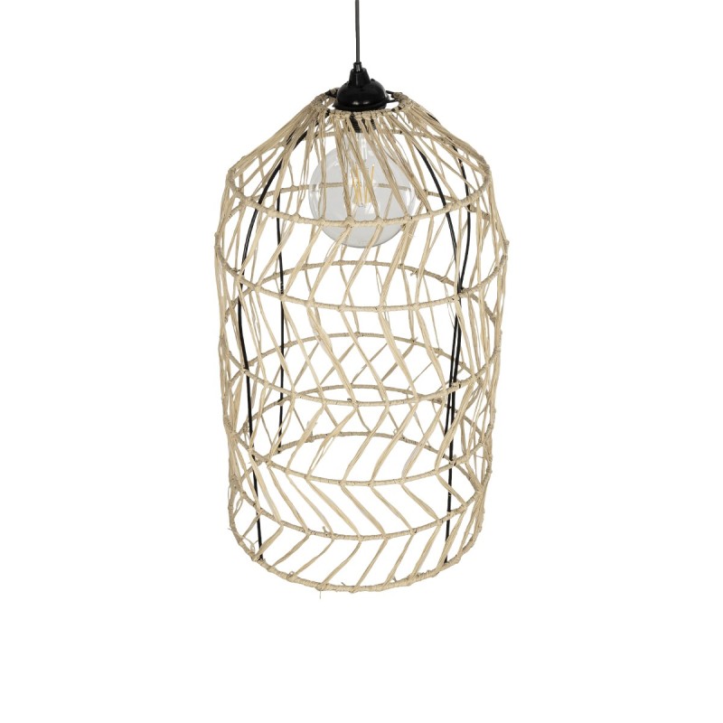 GLOBOSTAR® NETI 205-0025 Boho Κρεμαστό Φωτιστικό Οροφής με Ντουί 1 x E27 AC 220-240V IP20 - Μπεζ - M35 x Π35 x Υ63cm