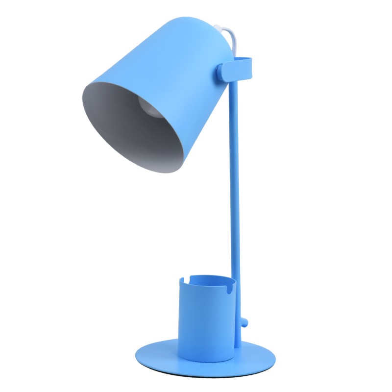 GLOBOSTAR® PENCASE 61568 Μοντέρνο Επιτραπέζιο Φωτιστικό Πορτατίφ με Ντουί 1 x E27 AC 220-240V IP20 - Μπλε - Μ12 x Π15 x Υ38cm