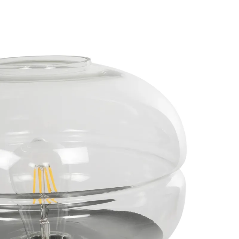 GLOBOSTAR® JAVAN 999-0036 Μοντέρνο Επιτραπέζιο Φωτιστικό Πορτατίφ με Ντουί 1 x E27 AC 220-240V IP20 - Διάφανο & Μαύρο - Μ30 x Π30 x Υ40cm