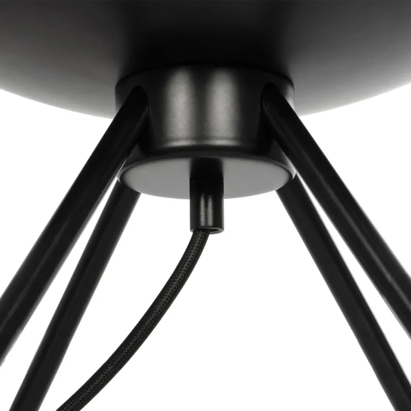 GLOBOSTAR® JAVAN 999-0036 Μοντέρνο Επιτραπέζιο Φωτιστικό Πορτατίφ με Ντουί 1 x E27 AC 220-240V IP20 - Διάφανο & Μαύρο - Μ30 x Π30 x Υ40cm