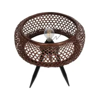 GLOBOSTAR® ZORION 999-0040 Vintage Επιτραπέζιο Φωτιστικό Πορτατίφ με Ντουί 1 x E27 AC 220-240V IP20 - Καφέ & Μαύρο - Μ40 x Π40 x Υ43.5cm