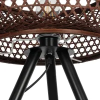 GLOBOSTAR® ZORION 999-0040 Vintage Επιτραπέζιο Φωτιστικό Πορτατίφ με Ντουί 1 x E27 AC 220-240V IP20 - Καφέ & Μαύρο - Μ40 x Π40 x Υ43.5cm