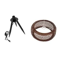 GLOBOSTAR® ZORION 999-0040 Vintage Επιτραπέζιο Φωτιστικό Πορτατίφ με Ντουί 1 x E27 AC 220-240V IP20 - Καφέ & Μαύρο - Μ40 x Π40 x Υ43.5cm