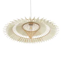 GLOBOSTAR® VENTALIA 999-0066 Boho Κρεμαστό Φωτιστικό Οροφής με Ντουί 1 x E27 AC 220-240V IP20 - Μπεζ - Μ83 x Π83 x Υ36cm