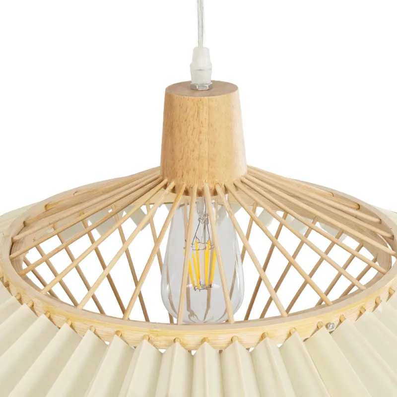 GLOBOSTAR® VENTALIA 999-0066 Boho Κρεμαστό Φωτιστικό Οροφής με Ντουί 1 x E27 AC 220-240V IP20 - Μπεζ - Μ83 x Π83 x Υ36cm