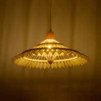 GLOBOSTAR® VENTALIA 999-0067 Boho Κρεμαστό Φωτιστικό Οροφής με Ντουί 1 x E27 AC 220-240V IP20 - Μπεζ - Μ60 x Π60 x Υ30cm
