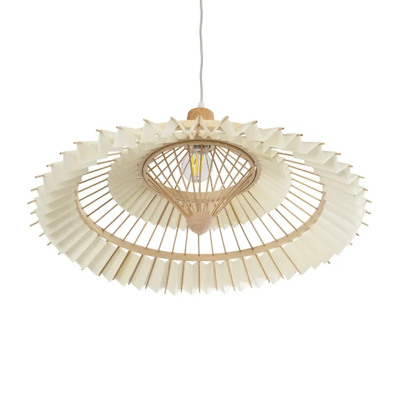 GLOBOSTAR® VENTALIA 999-0067 Boho Κρεμαστό Φωτιστικό Οροφής με Ντουί 1 x E27 AC 220-240V IP20 - Μπεζ - Μ60 x Π60 x Υ30cm