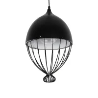 GLOBOSTAR® SOBRINO 999-0111 Vintage Κρεμαστό Φωτιστικό Οροφής με Ντουί 1 x E27 AC 220-240V IP20 - Μαύρο - Μ28 x Π28 x Υ47cm