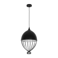 GLOBOSTAR® SOBRINO 999-0111 Vintage Κρεμαστό Φωτιστικό Οροφής με Ντουί 1 x E27 AC 220-240V IP20 - Μαύρο - Μ28 x Π28 x Υ47cm