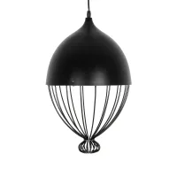 GLOBOSTAR® SOBRINO 999-0111 Vintage Κρεμαστό Φωτιστικό Οροφής με Ντουί 1 x E27 AC 220-240V IP20 - Μαύρο - Μ28 x Π28 x Υ47cm