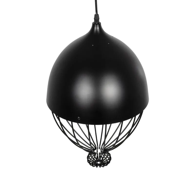GLOBOSTAR® SOBRINO 999-0111 Vintage Κρεμαστό Φωτιστικό Οροφής με Ντουί 1 x E27 AC 220-240V IP20 - Μαύρο - Μ28 x Π28 x Υ47cm
