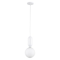 GLOBOSTAR® MAVERICK 00944 Μοντέρνο Κρεμαστό Φωτιστικό Οροφής με Ντουί 1 x E27 AC 220-240V IP20 - Λευκό - Μ15 x Π15 x Υ33cm