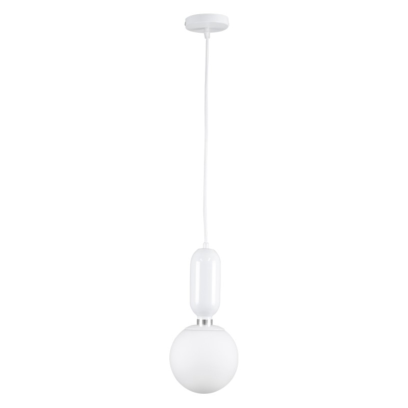 GLOBOSTAR® MAVERICK 00944 Μοντέρνο Κρεμαστό Φωτιστικό Οροφής με Ντουί 1 x E27 AC 220-240V IP20 - Λευκό - Μ15 x Π15 x Υ33cm