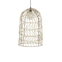 GLOBOSTAR® NETI 205-0025 Boho Κρεμαστό Φωτιστικό Οροφής με Ντουί 1 x E27 AC 220-240V IP20 - Μπεζ - M35 x Π35 x Υ63cm